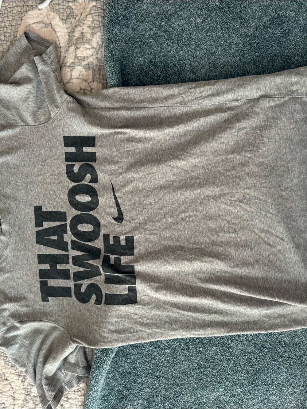 Nike Gray 'That Swoosh Life' Short-Sleeve Graphic Tee